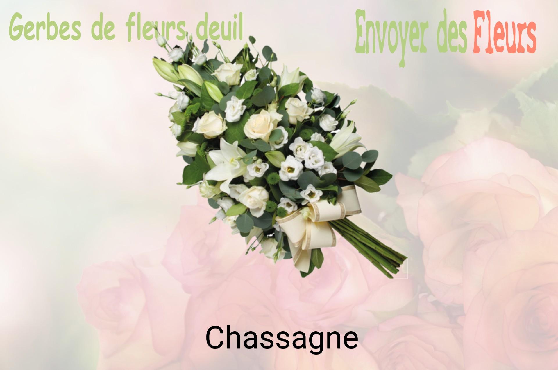 Gerbe de fleurs de deuil livrée à Chassagne